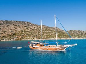 Seven 1 28m luxury gulet cruising along the Bozburun coastline