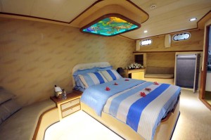 Luxury gulet Ece Arina spacious en-suite guest cabin interior design
Gocek private yacht charter Ece Arina comfortable air-conditioned stateroom