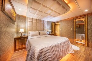Ultra-luxurious and elegant guest cabin aboard Simay F motor yacht