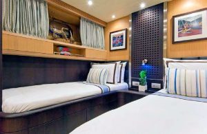 Comfortable and elegant guest accommodation aboard Asha luxury yacht