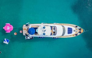 Asha 28.04m luxury motor yacht cruising along the Trogir and Croatian coastline