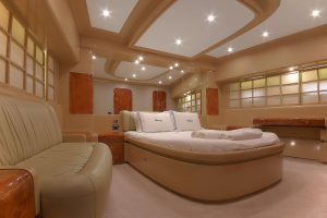 Ultra-luxurious and elegant guest cabin aboard Blanco motor yacht