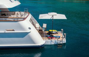 Spacious exterior deck and premium lounging area on Illusion