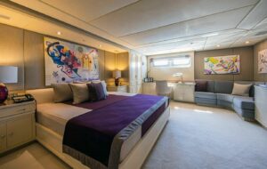 Ultra-luxurious master guest suite aboard Illusion superyacht