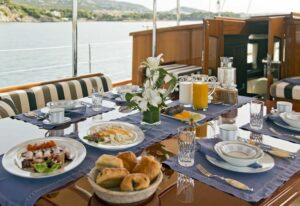 Gweilo 47.4m luxury sailing yacht cruising under full sail on open international waters
