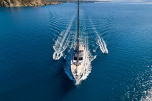 Long Island gulet cruising through the turquoise waters of Göcek