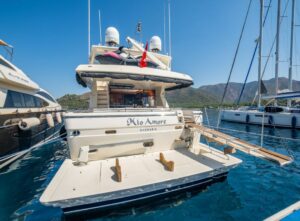 Mio Amore 24m luxury motor yacht cruising along the Turkish coastline