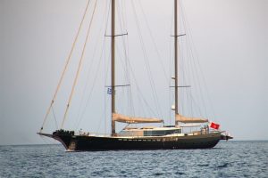Tigra 38m luxury gulet cruising along the Bodrum coastline