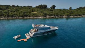Williams Sportjet tender and water toys ready for charter guests on Simull