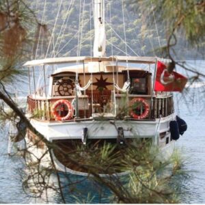 Blue Bird 22m luxury gulet cruising along the Göcek coastline