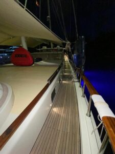 Spacious main saloon interior design of Namaste gulet