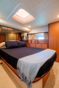 Comfortable and spacious guest cabin aboard the motor yacht Azuu M/Y