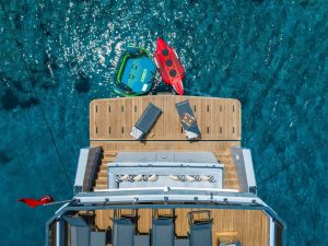 Exciting water sports toys including JetSki available for guests on board Calm Down