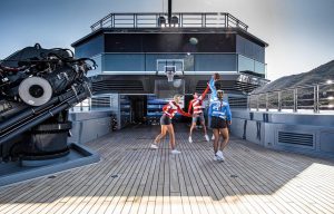 Water toys including Seadoo Waverunners and scuba gear on board the luxury yacht Bold