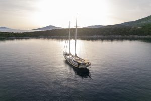 M/Y Torini luxury gulet cruising on the crystal-clear waters of Bodrum