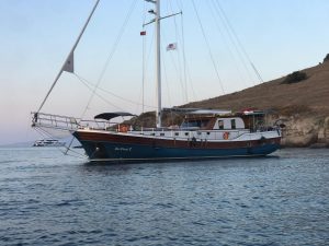 22-meter luxury charter gulet Su Perisi C exterior and deck view in Bodrum