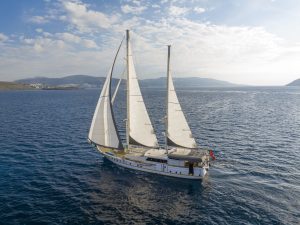 37-meter luxury charter gulet Lucky You exterior and deck view in Bodrum