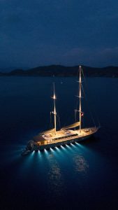 47-meter 2024-built luxury gulet De Love sailing along the Turkish Coast