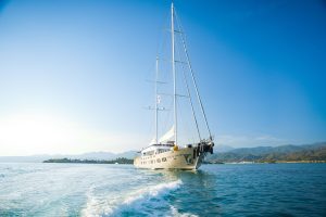 The Monarch of the Waves: The breathtaking 45-meter King of the Sea gulet, offering the ultimate luxury charter experience in Marmaris.