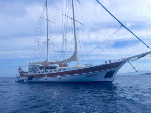 Luxury gulet charter Bodrum Fatma Kristina exterior yacht profile