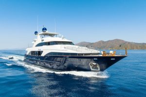 35m luxury Motor Yacht Amadea cruising in Göcek bays