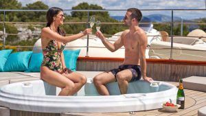 Luxury water toys and swim platform access on M/Y Casablanca motor yacht charter in the Mediterranean.