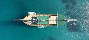 Nuhun Gulet Bodrum luxury gulet charter exterior view and deck