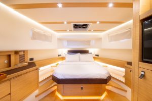 Pardo 50 motor yacht modern and comfortable luxury cabin design