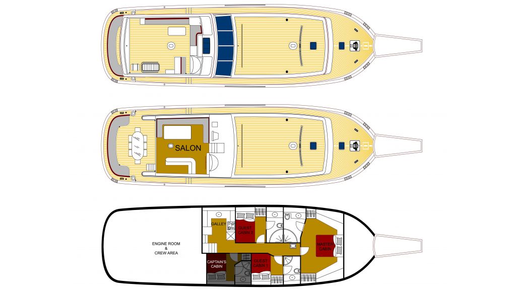 Serenity 70 (3 Cabins) Layout - HIGH RES