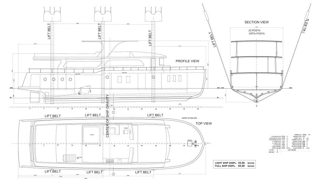 Mahogany Hull Trawler for Sale (66) - Lift Plan