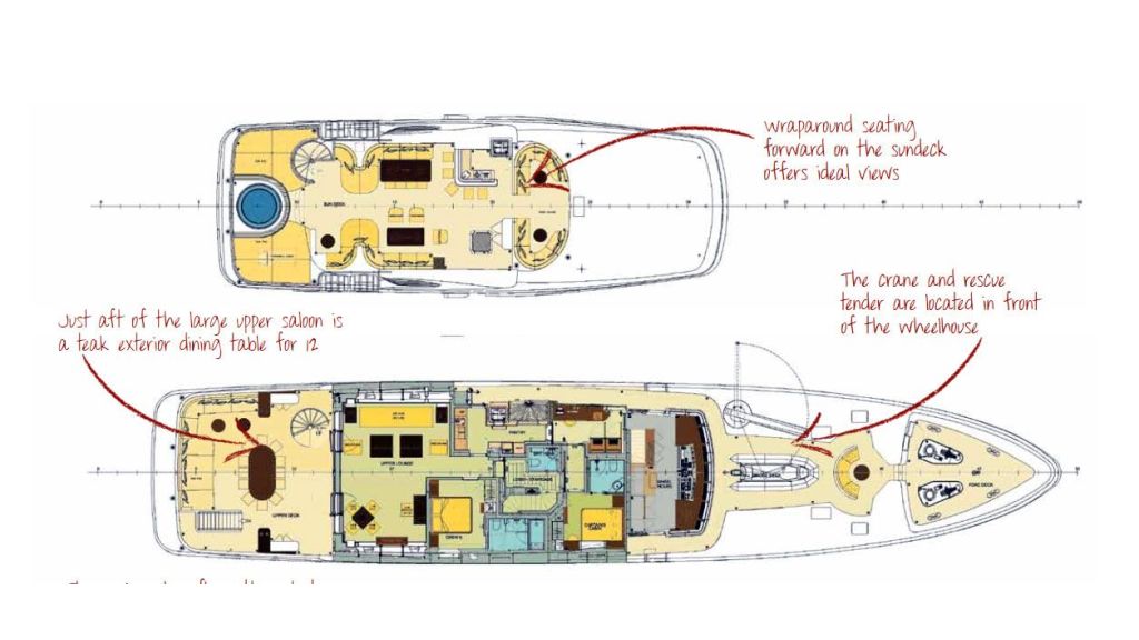 50m Motor Yacht Layout Plan.