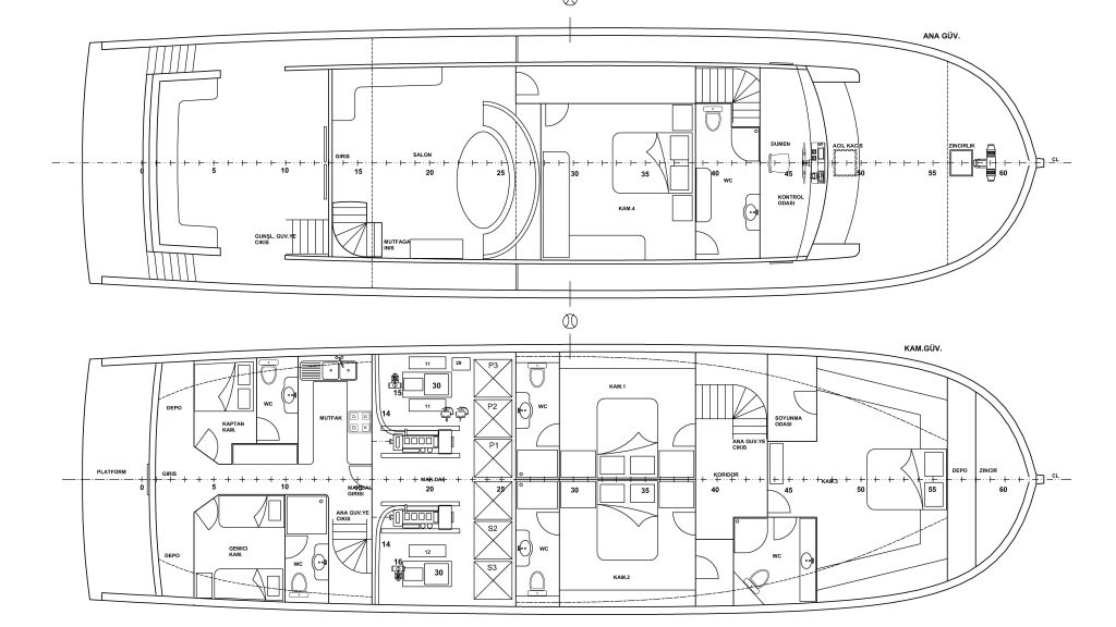Mahogany Hull Trawler for Sale (64) - General Plan 3
