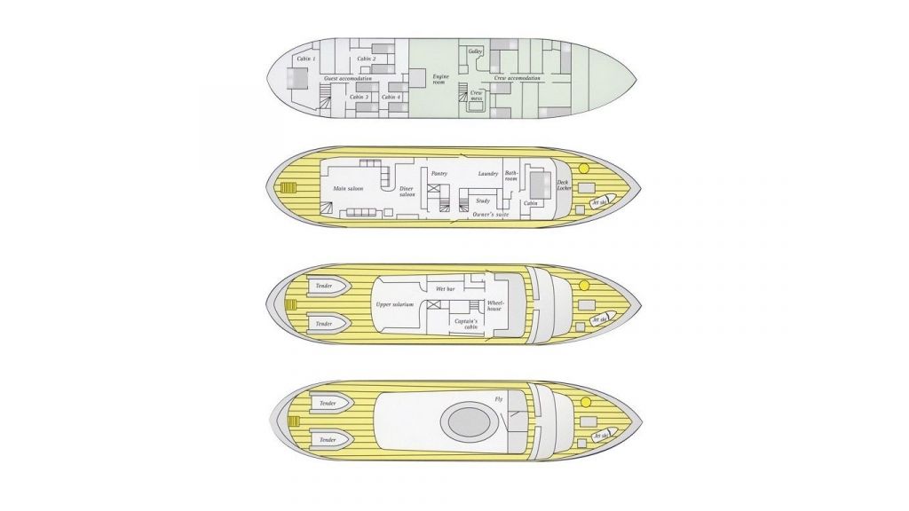 Motor Yacht Intuition Lady Layout Plan