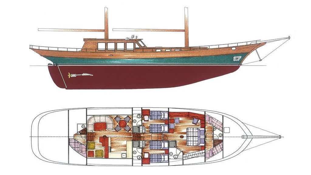 Steel Hull Ketch Rigged (21) - layout