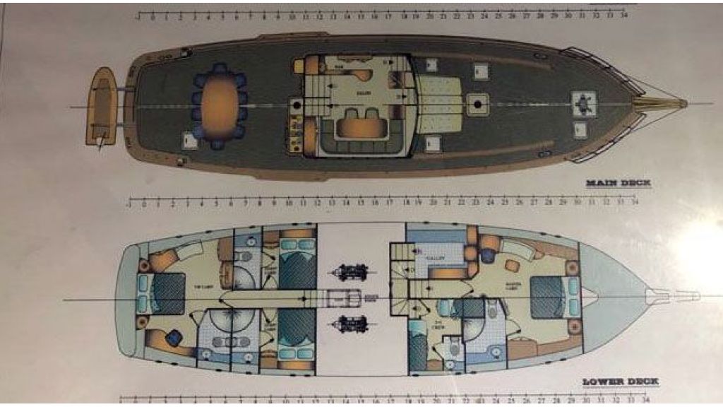 Transom Steel Gulet layout Plan