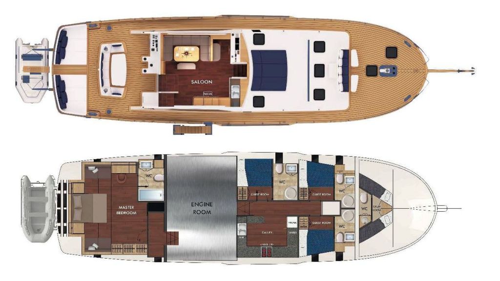 Steel Hull CE Class Cat A Motor Sailor (21) - layout